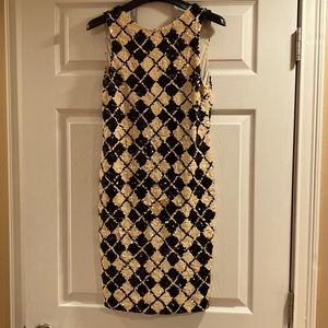 Henri Bendel Cream And Black Sequins Dress. - image 1